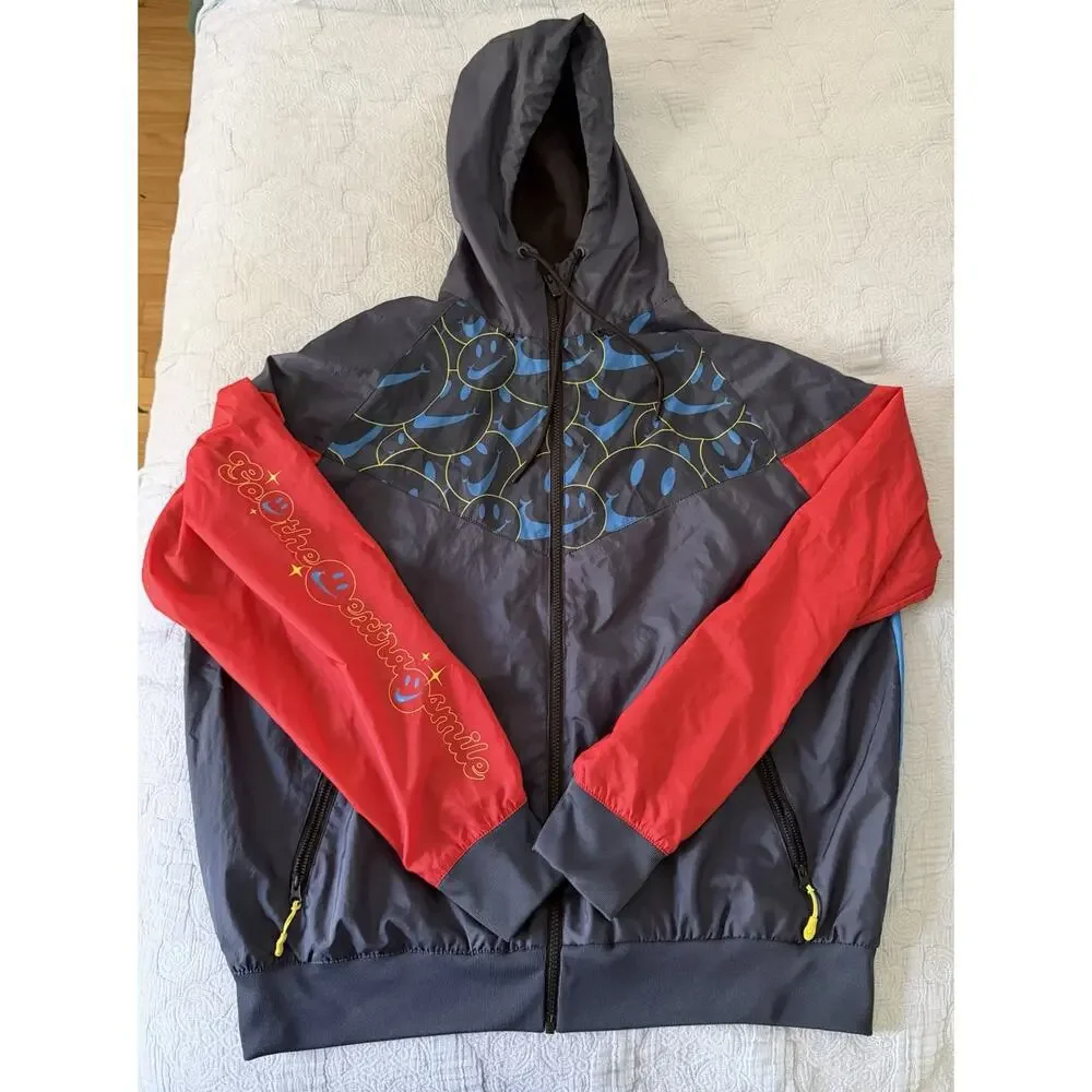 Nike Windrunner Jacket Go The Extra Smile DQ3526-437‎ Blue/Red Men's Sz Large